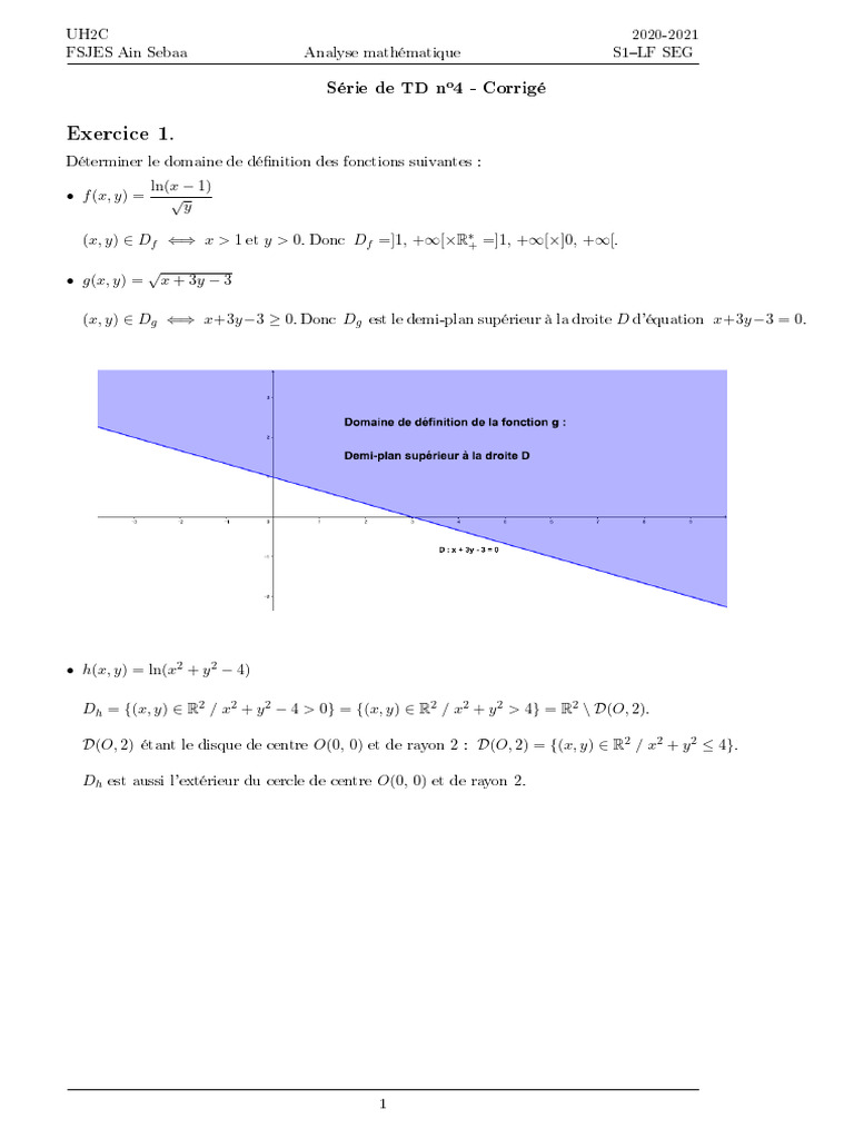 Corrigé TD Analyse S1 - Mathématiques | PDF | Objets mathématiques ...