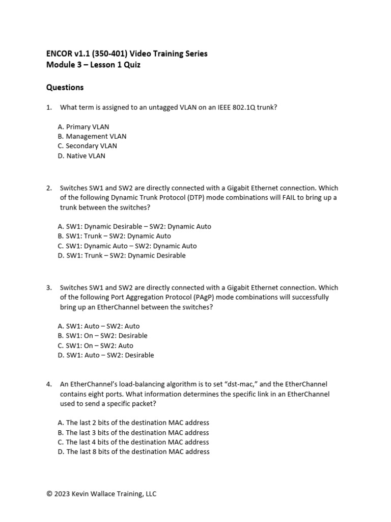 Module+3+-+Lesson+1+Quiz | PDF | Computer Architecture | Internet Protocols