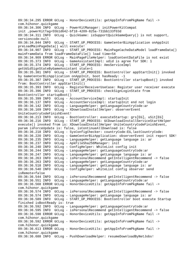 Honor Device Error Log Analysis | PDF | Internet | Software Engineering