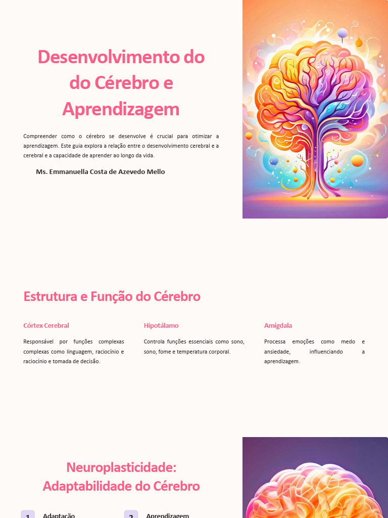 Desenvolvimento Cerebral e Aprendizagem | PDF | Cérebro | Aprendizado