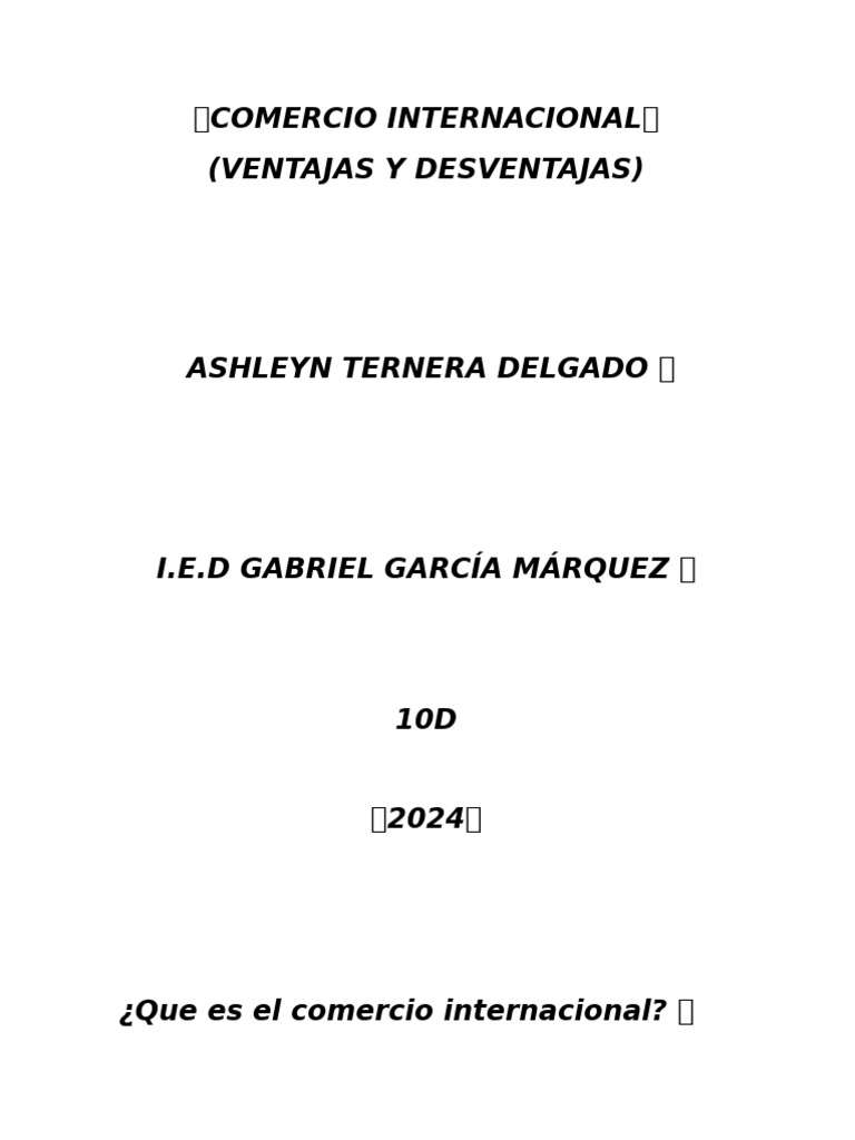 Ventajas y Desventajas del Comercio Internacional | PDF
