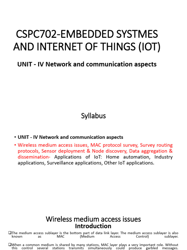 MAC Protocols and Routing in IoT | PDF | Computer Network | Routing