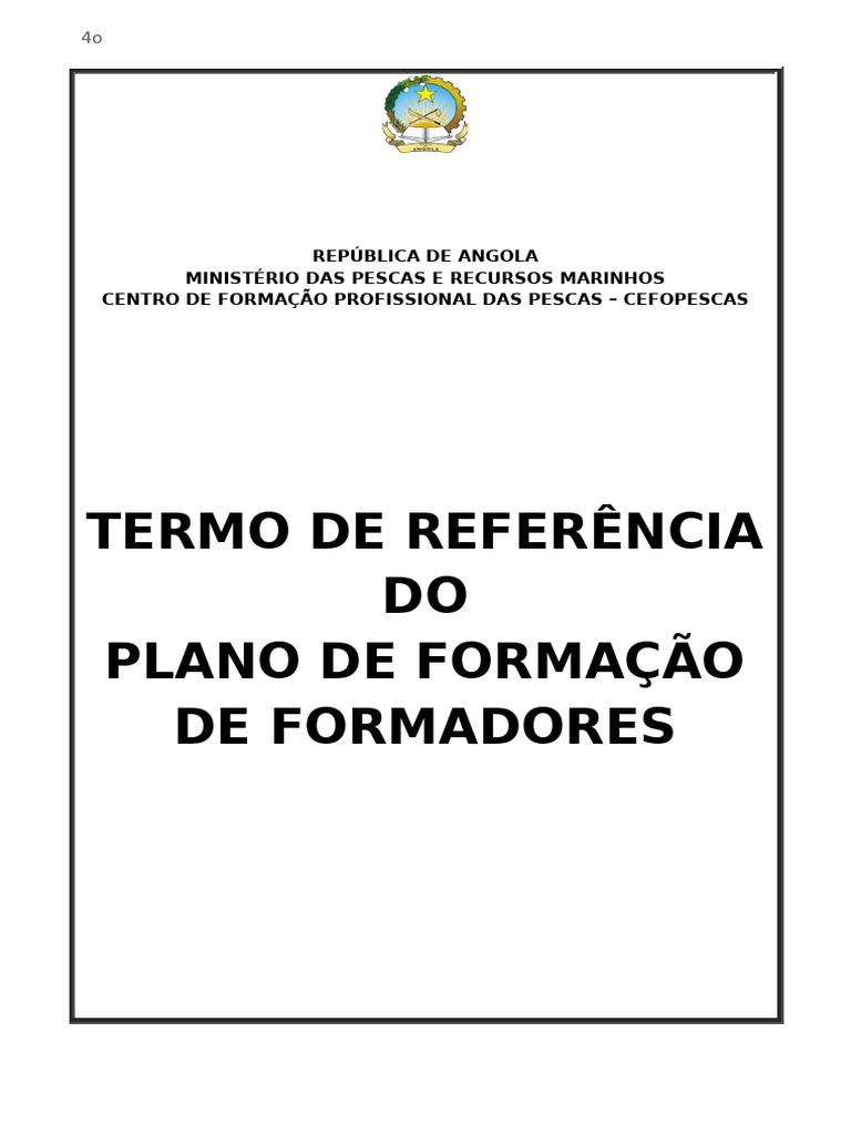 Plano de Formação de Formadores CEFOPESCAS | PDF | Pedagogia ...