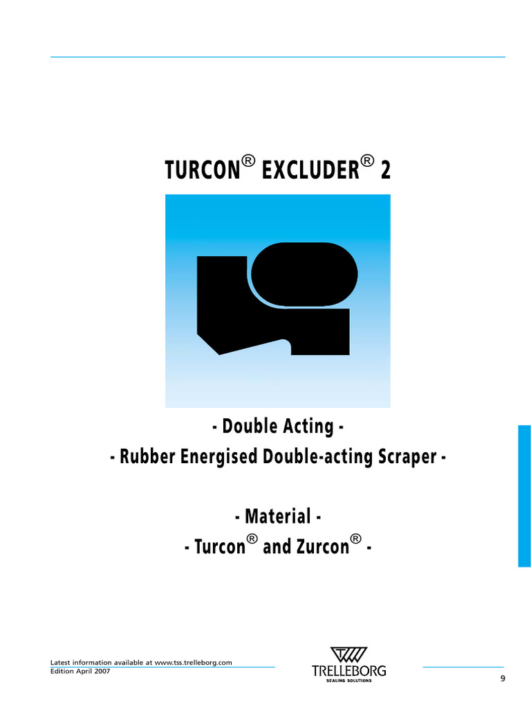 Turcon Excluder 2 5 500 (Sava1) | PDF | Piston | Steel