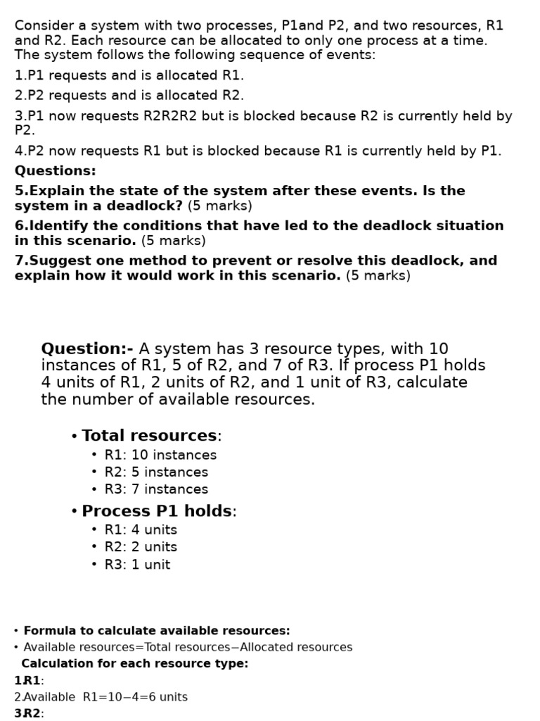 Question Deadlock | PDF