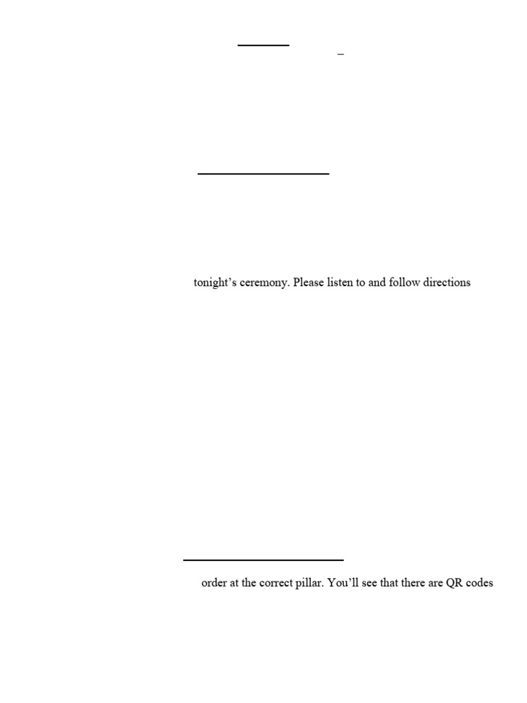 Rehearsal Script For Graduates 2024 | PDF