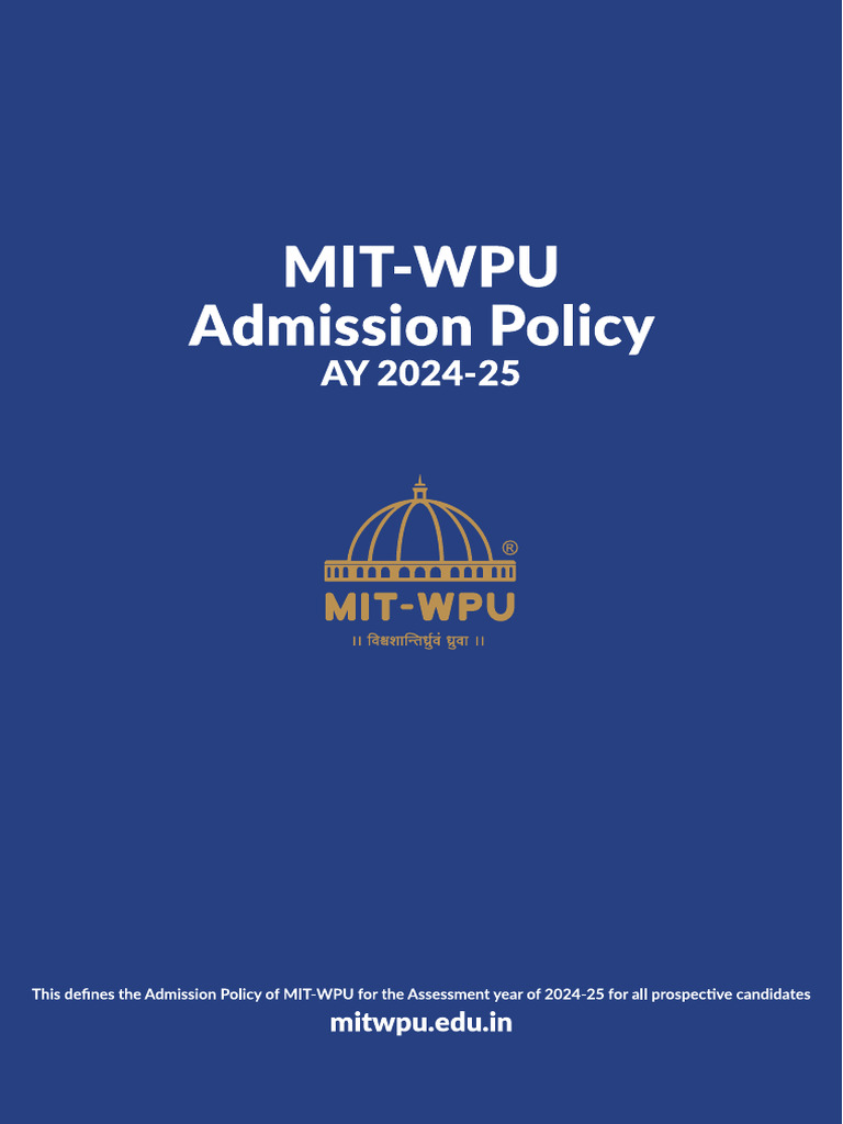 MIT-WPU Admission Guide 2024-25 | PDF | University And College ...