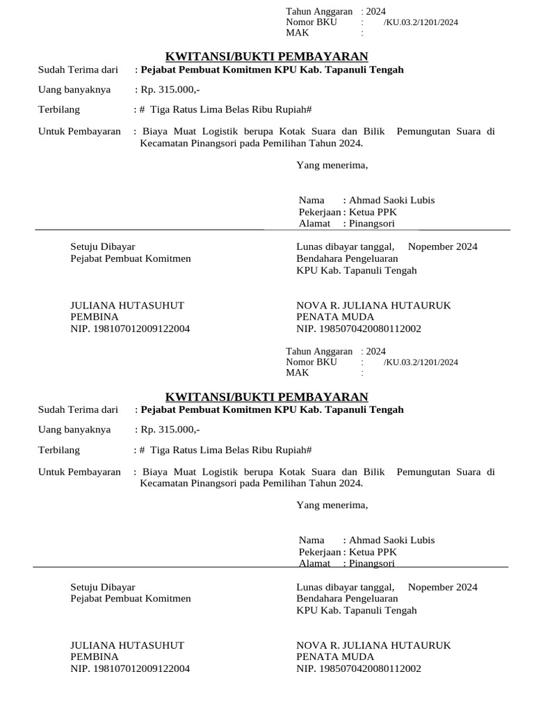 PINANGSORI Serah Terima | PDF