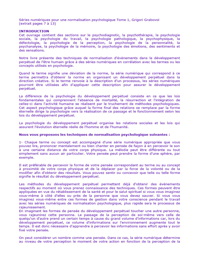 Normalisation Psychologique par Nombres | PDF | la perception | Psychologie