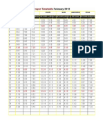 Prayer Timetable February 2012