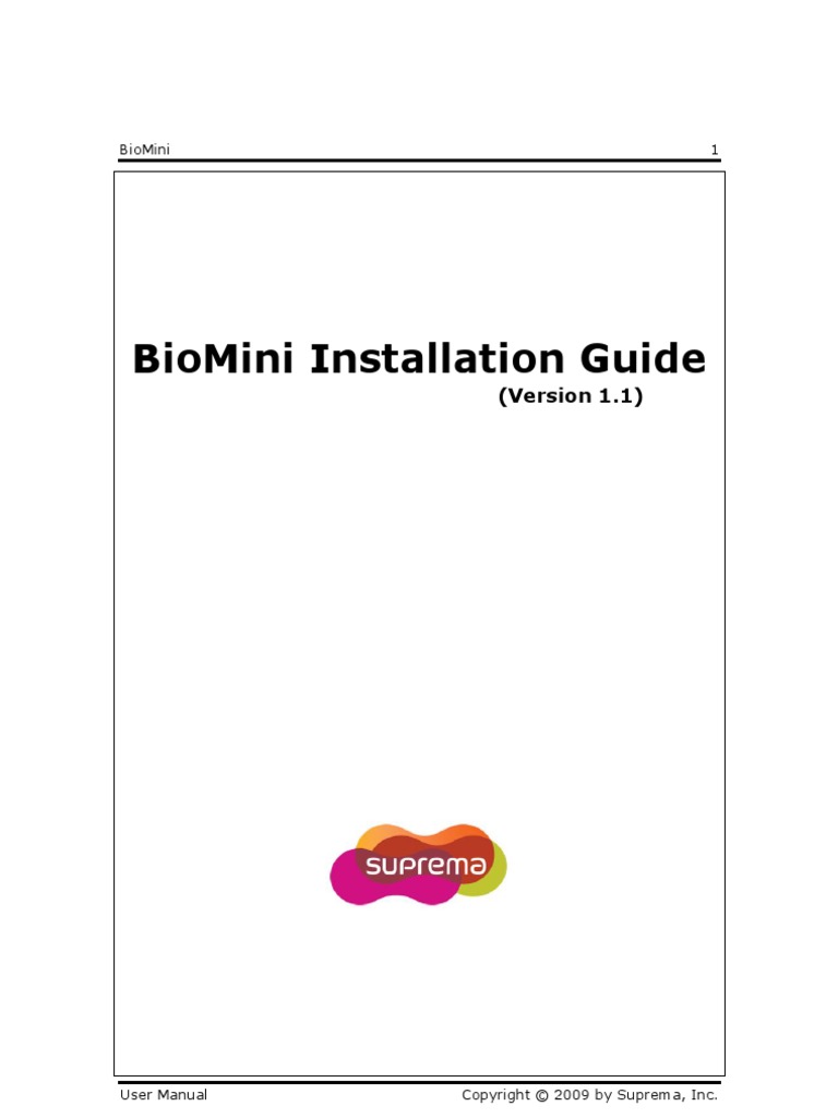 Suprema Fingerprint Installation Guide - Eng | PDF | Image Scanner
