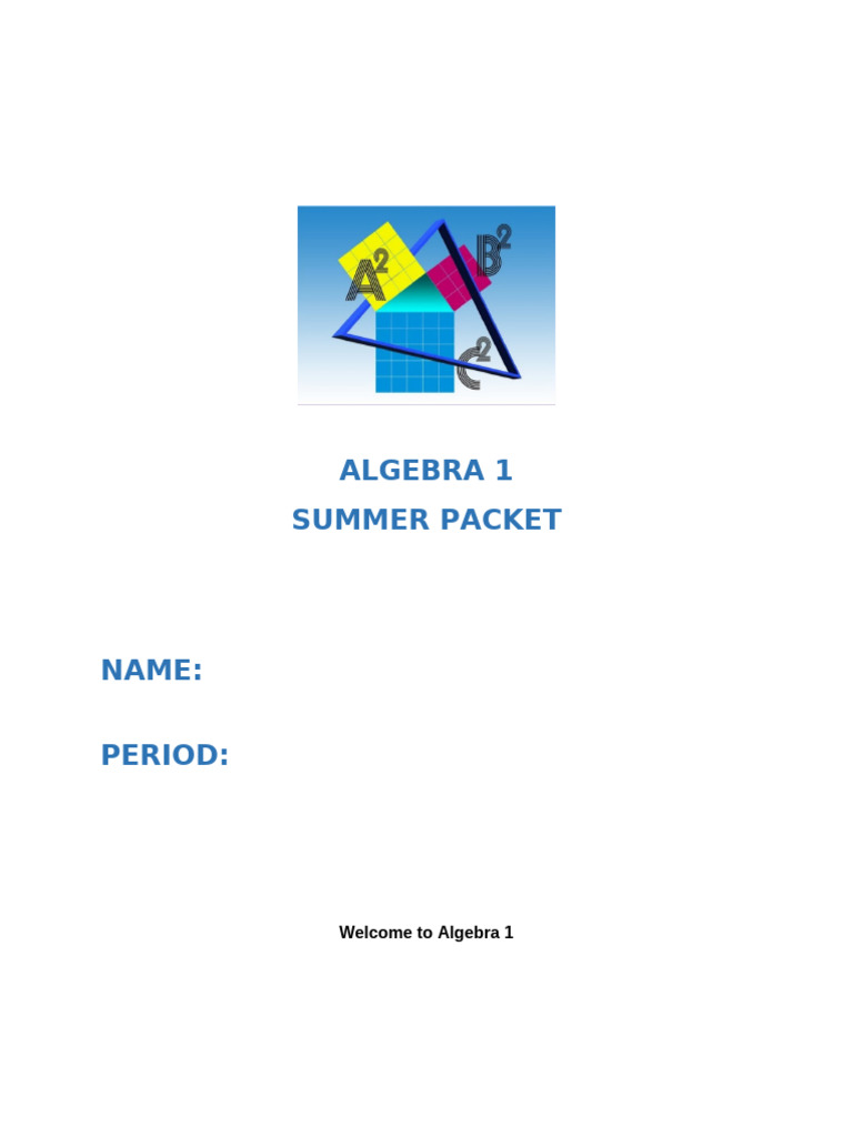 Algebra 1 Summer Review Packet | PDF | Algebra | Multiplication