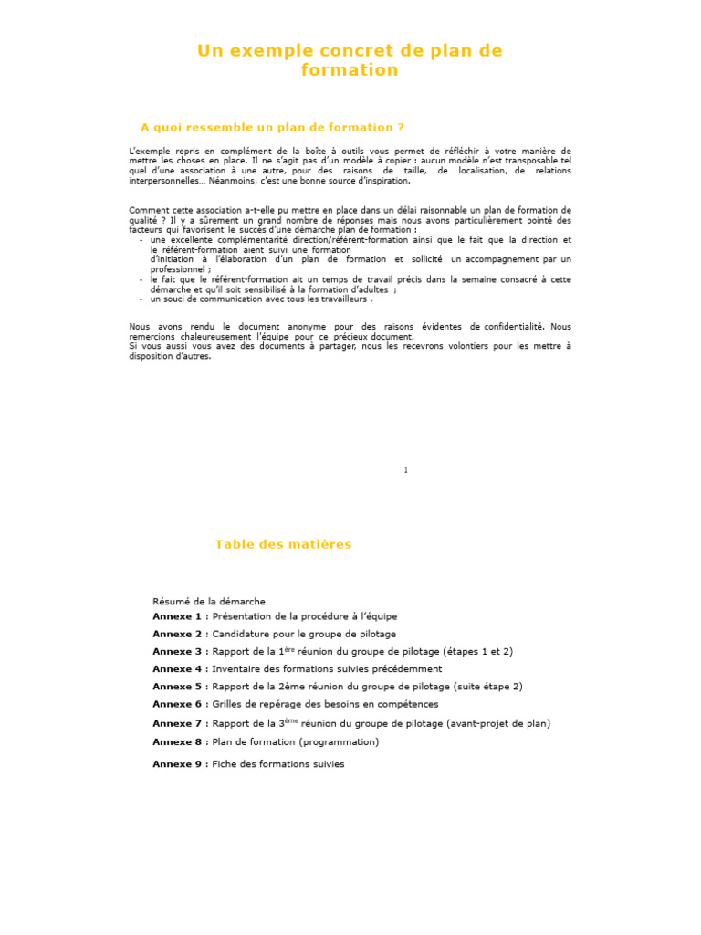 Exemple de Plan de Formation 2023 | PDF | Pédagogie | Travail social