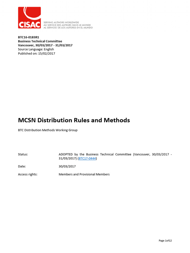 MCSN Distribution Rules and Methods | PDF | Royalty Payment | Copyright