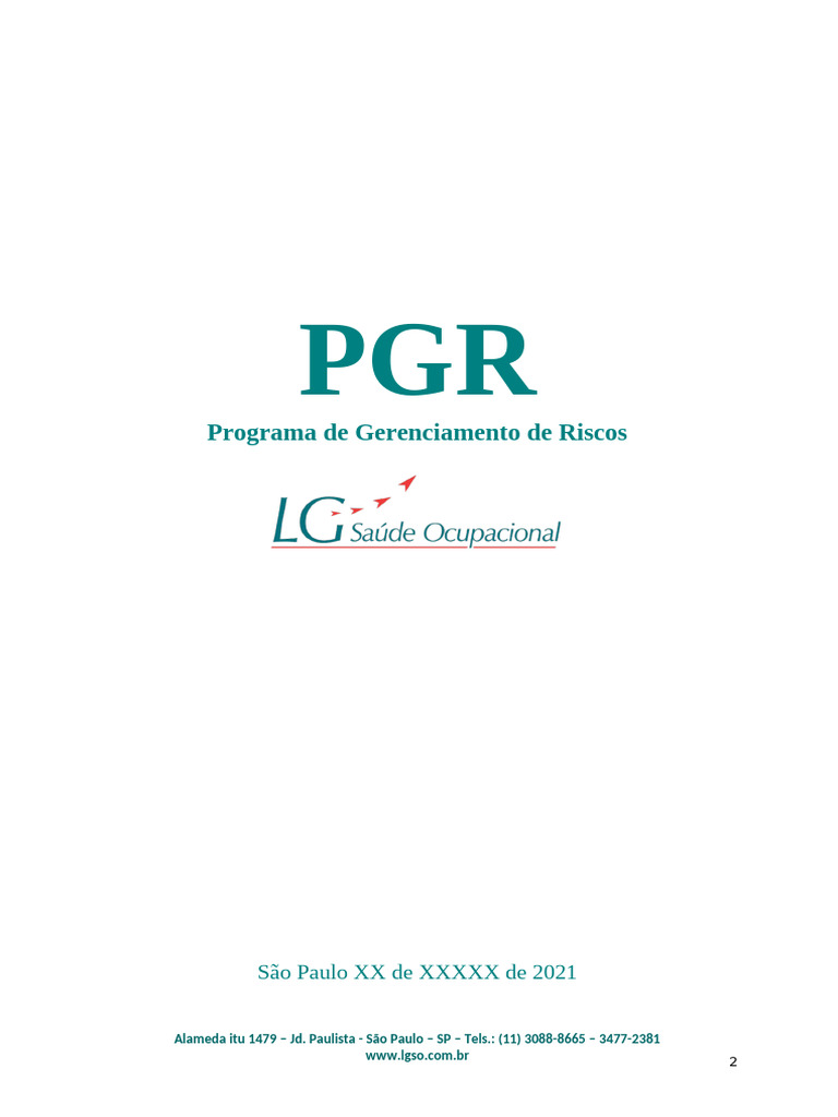 Modelo De Pgr Completo Pdf Avaliação De Risco Amostragem