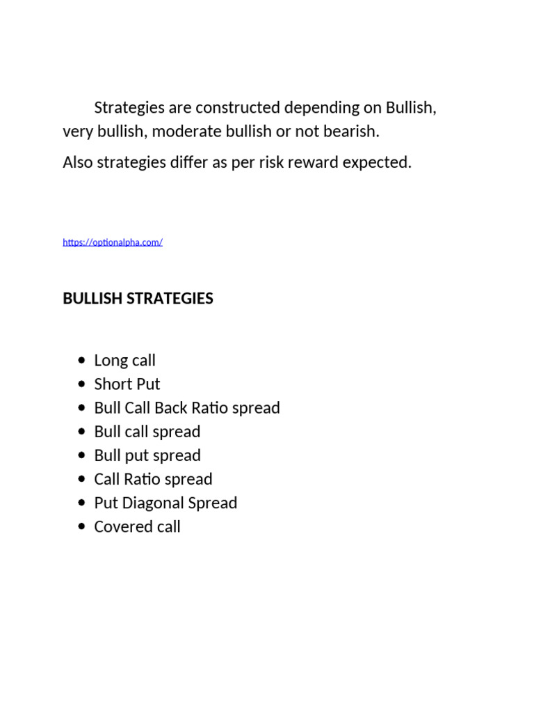 Bull Bear Neutral Strategies | PDF