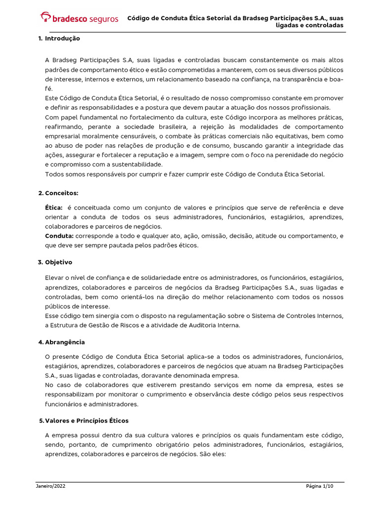 Código de Conduta Ética da Bradseg | PDF | Business | Lavagem de dinheiro