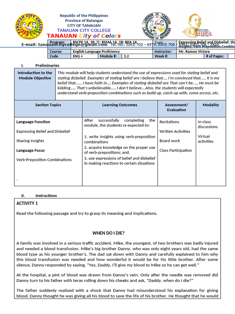 English+ Module 3.2 | PDF | English Language | Linguistics