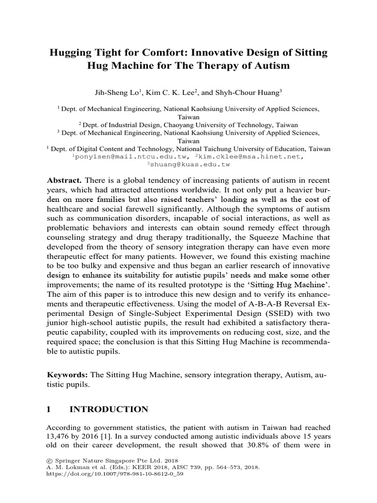 Innovative Sitting Hug Machine for Autism | PDF | Autism Spectrum ...