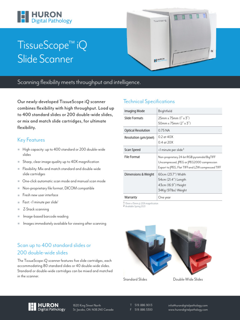 TissueScope iQ Scanner Overview | PDF | Image Scanner | Optics