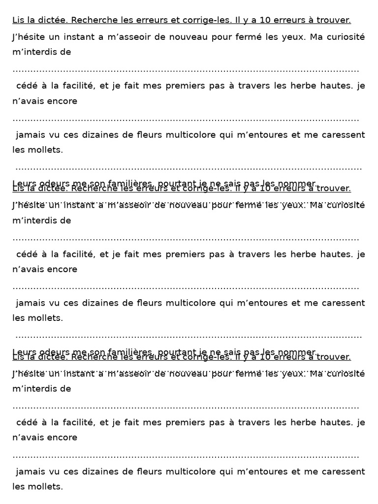 Corrigez 10 erreurs dans une dictée | PDF | Estomac