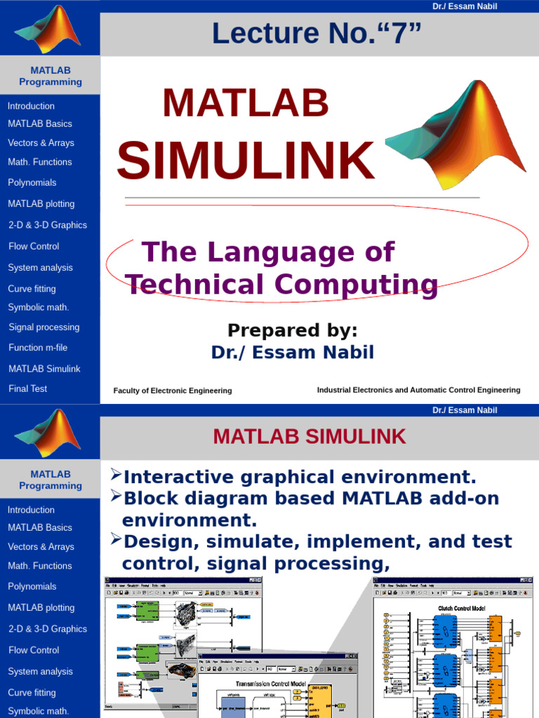Matlab Simulink . Lecture 7 | PDF | Matlab | Automation
