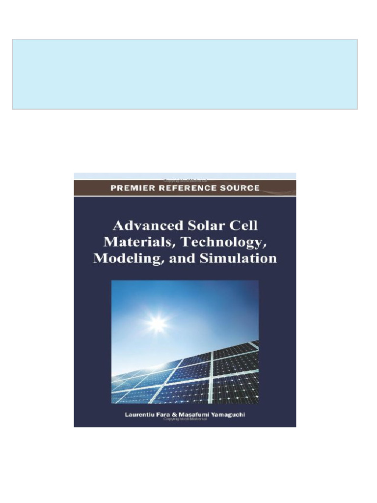 Advanced Solar Cell Materials Technology Modeling and Simulation 1st ...