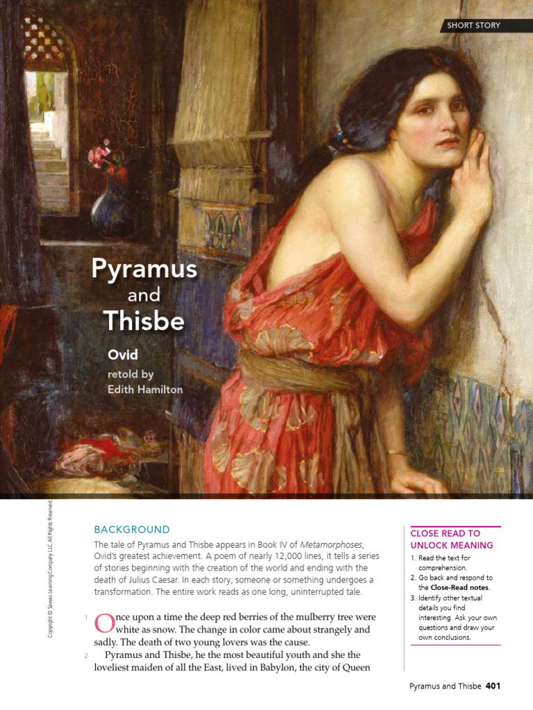 Pyramus and Thisbe: A Tragic Love Story | PDF