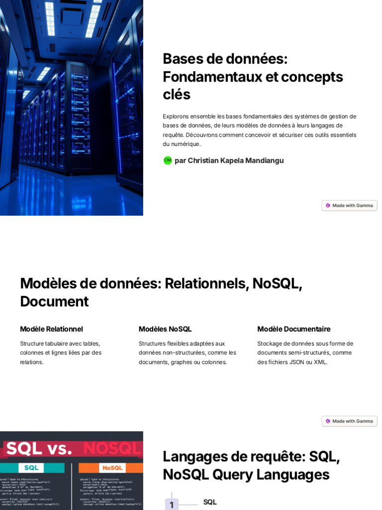 Fondamentaux des bases de données | PDF | Bases de données | NoSQL