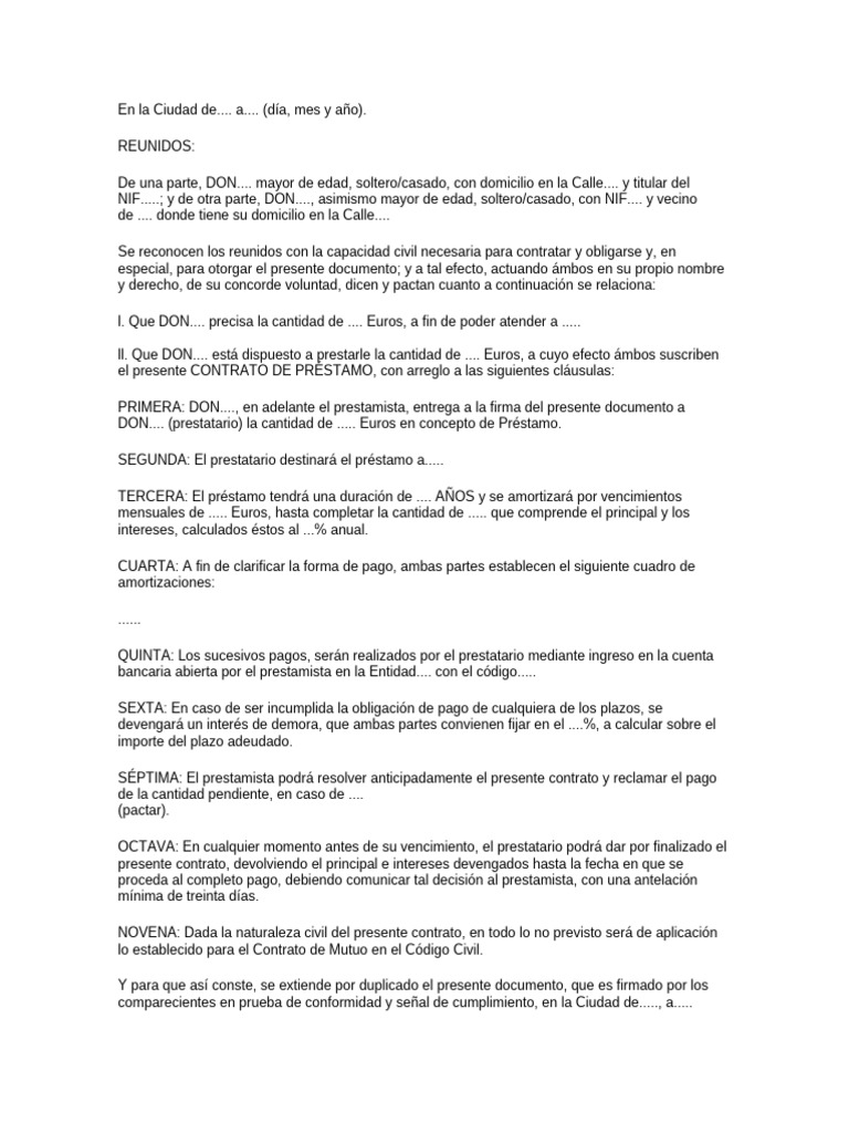 Contrato de Mutuo | PDF | Interés
