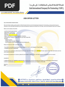 Job Offer Letter Mohammed Shamshuddin