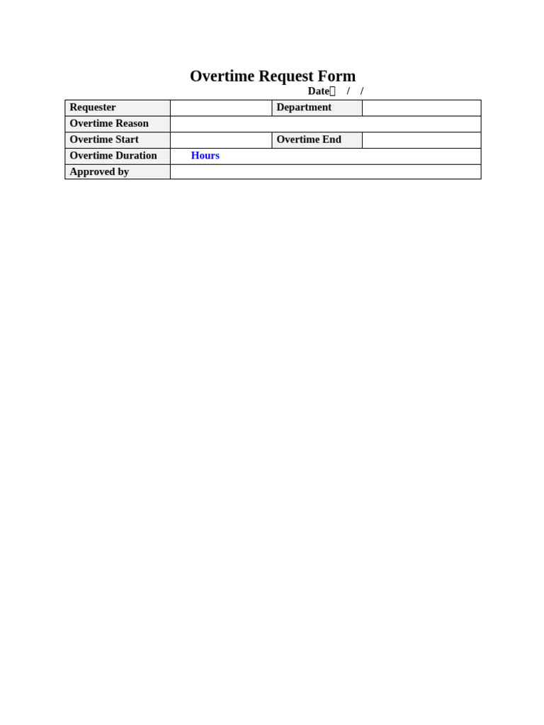 Ot Form Sample | PDF