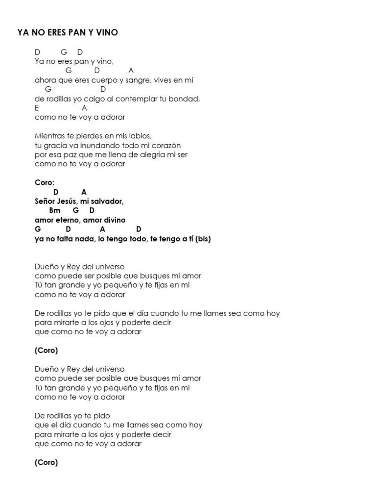 Ya No Eres Pan y Vino | PDF