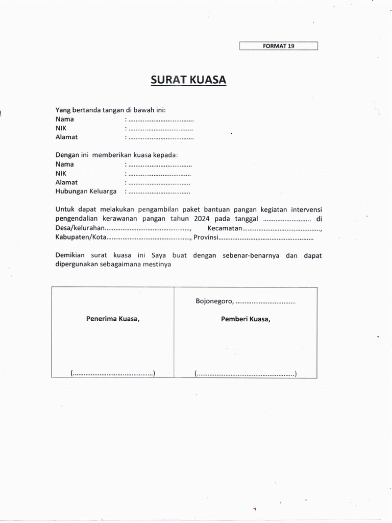 Format Surat Kuasa KRS | PDF