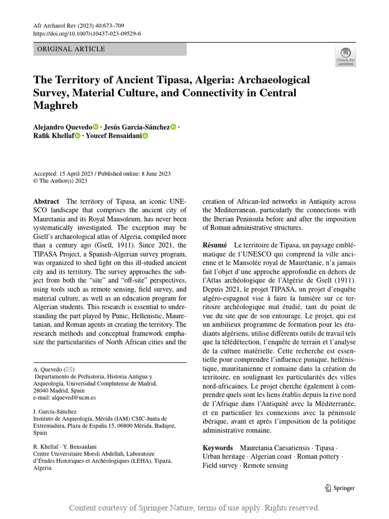 Archaeological Insights on Ancient Tipasa | PDF