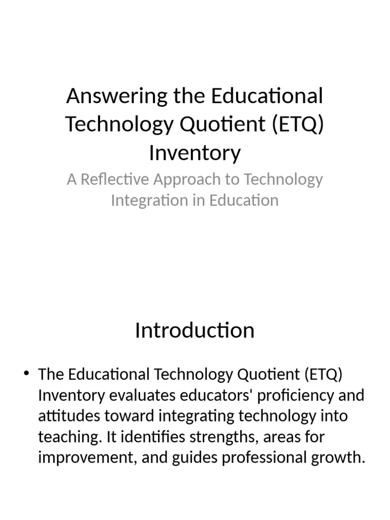 Enhancing Educational Technology Quotient | PDF