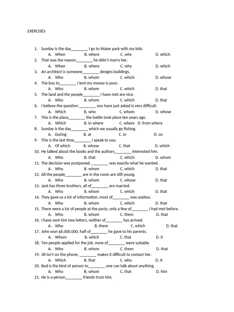 Relative Clauses Pdf