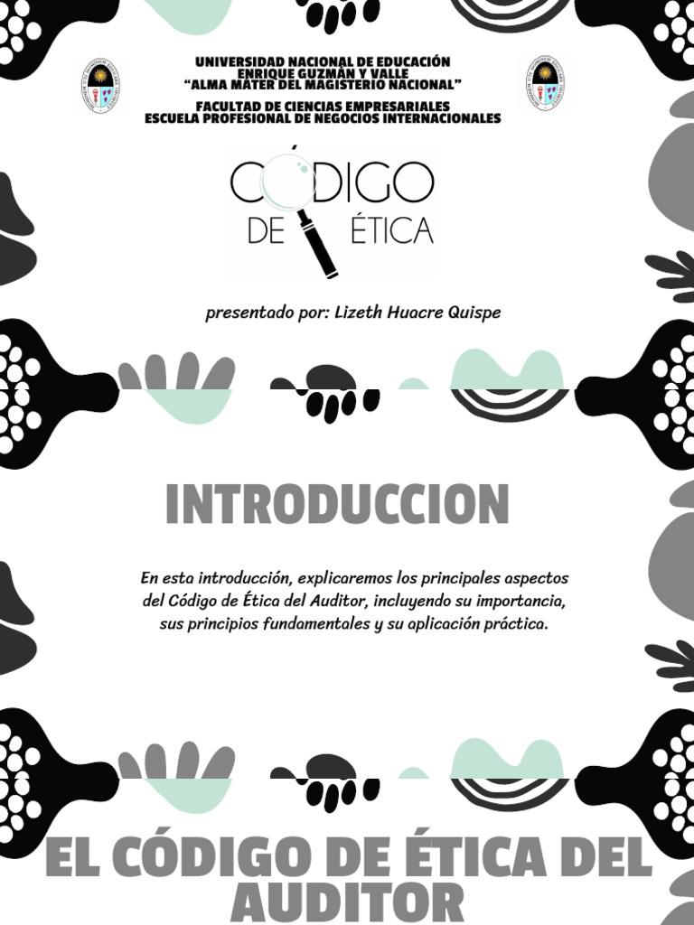 CODIGO DE ETICA DEL AUDITOR - LIZETH PPT | PDF | Auditoría | Contralor