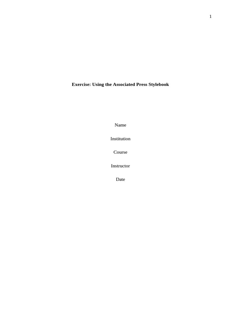 AP Stylebook Exercise Examples | PDF