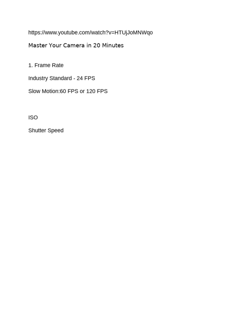 Master Your Camera in 20 Minutes | PDF