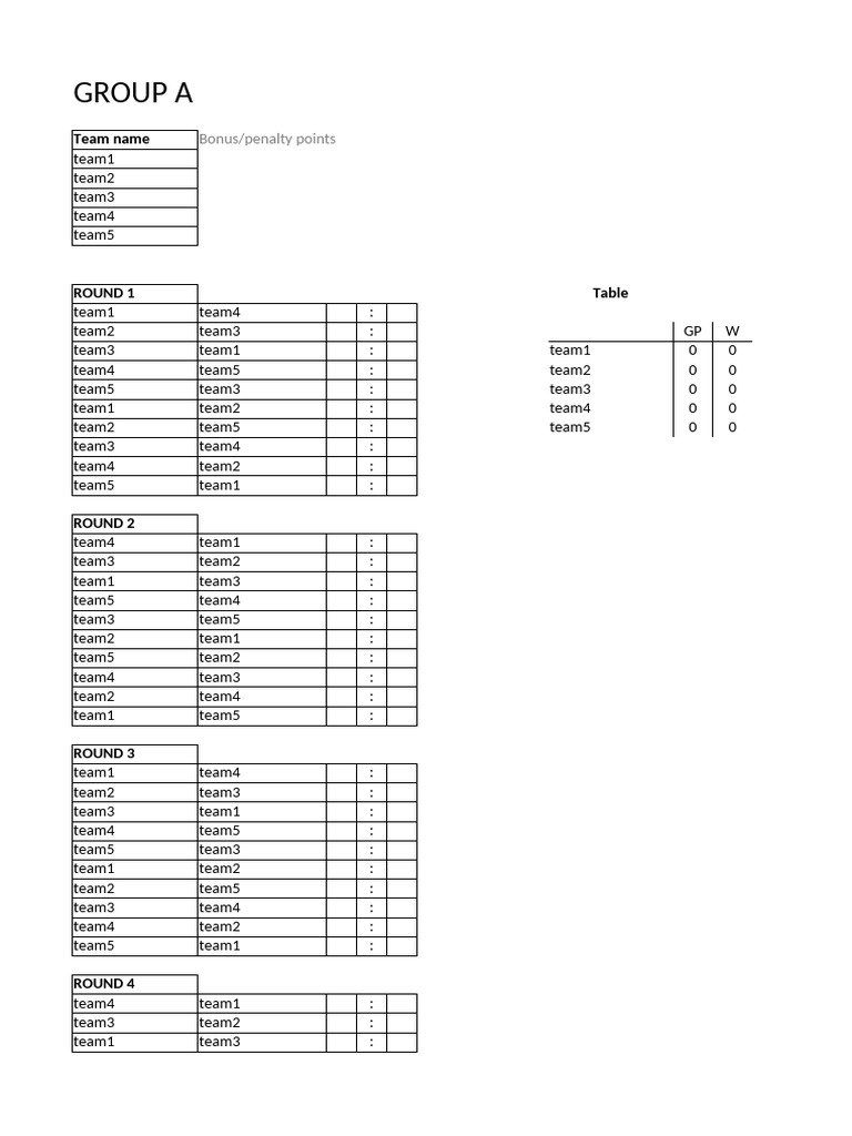 Sport Tournament 5 Teams | PDF | Ice Hockey | Sports Seasons