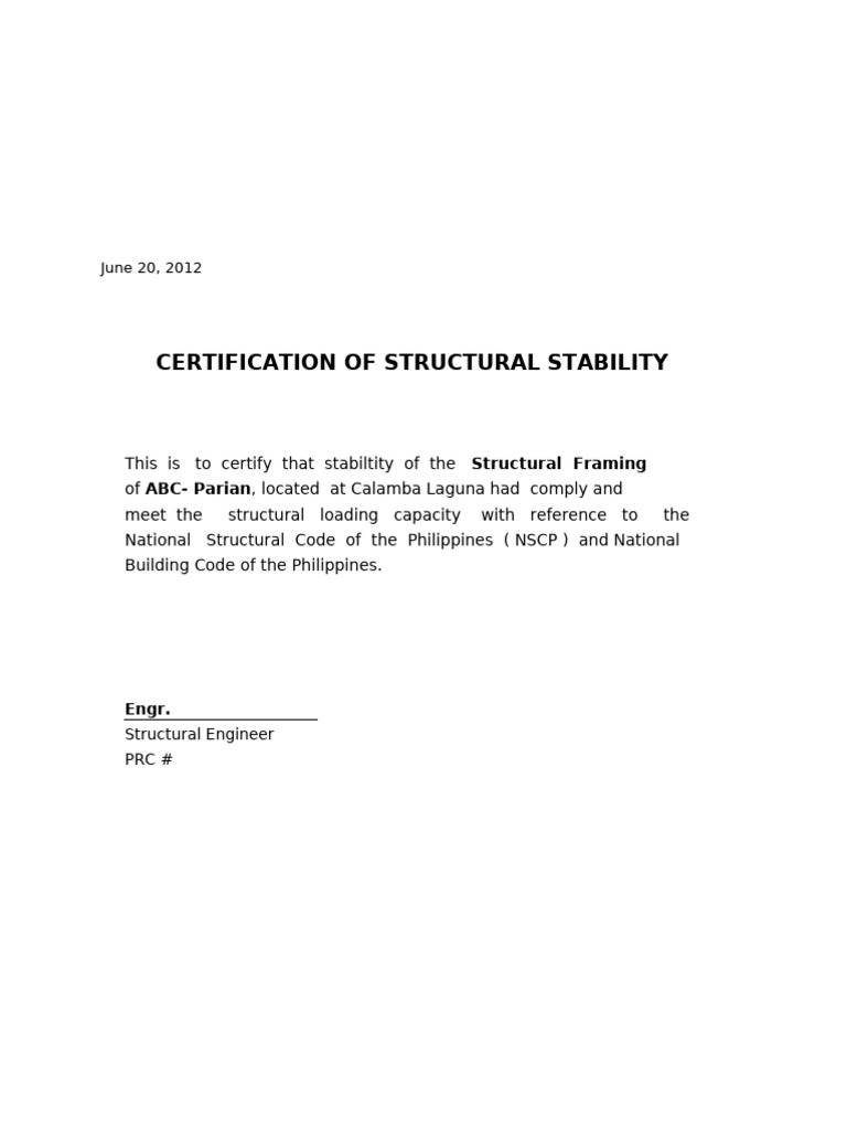 Structural Stability Certification for ABC-Parian | PDF