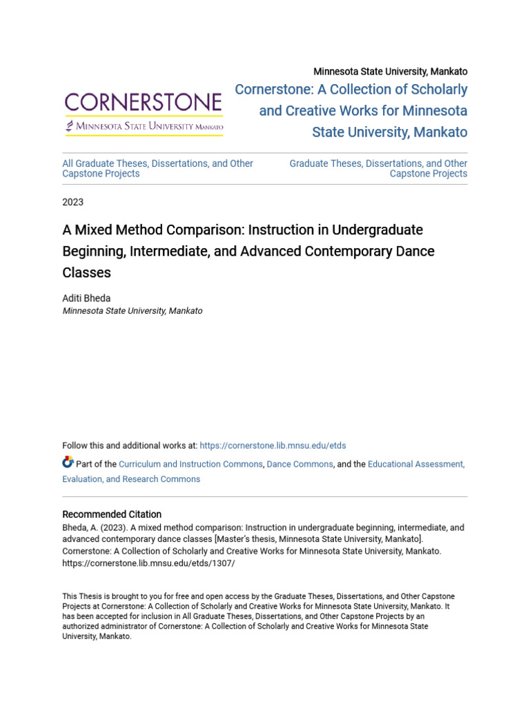 A Mixed Method Comparison_ Instruction in Undergraduate Beginning | PDF ...