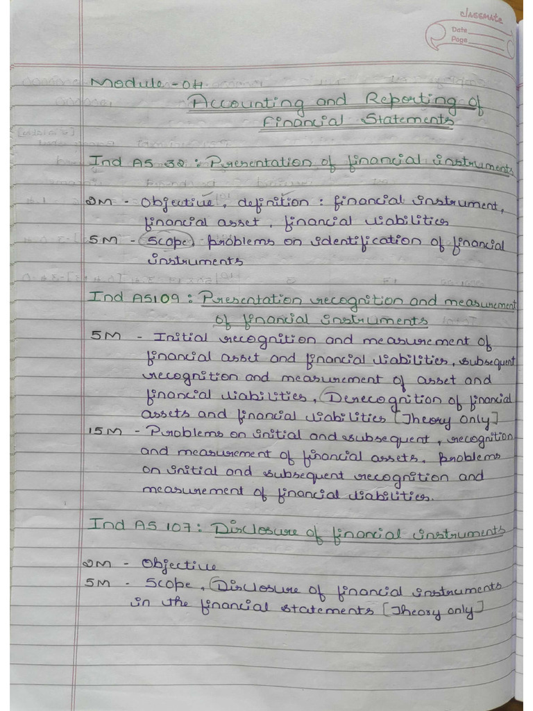 Module 4 - Accounting and Reporting of Financial Instruments (Ind As II ...