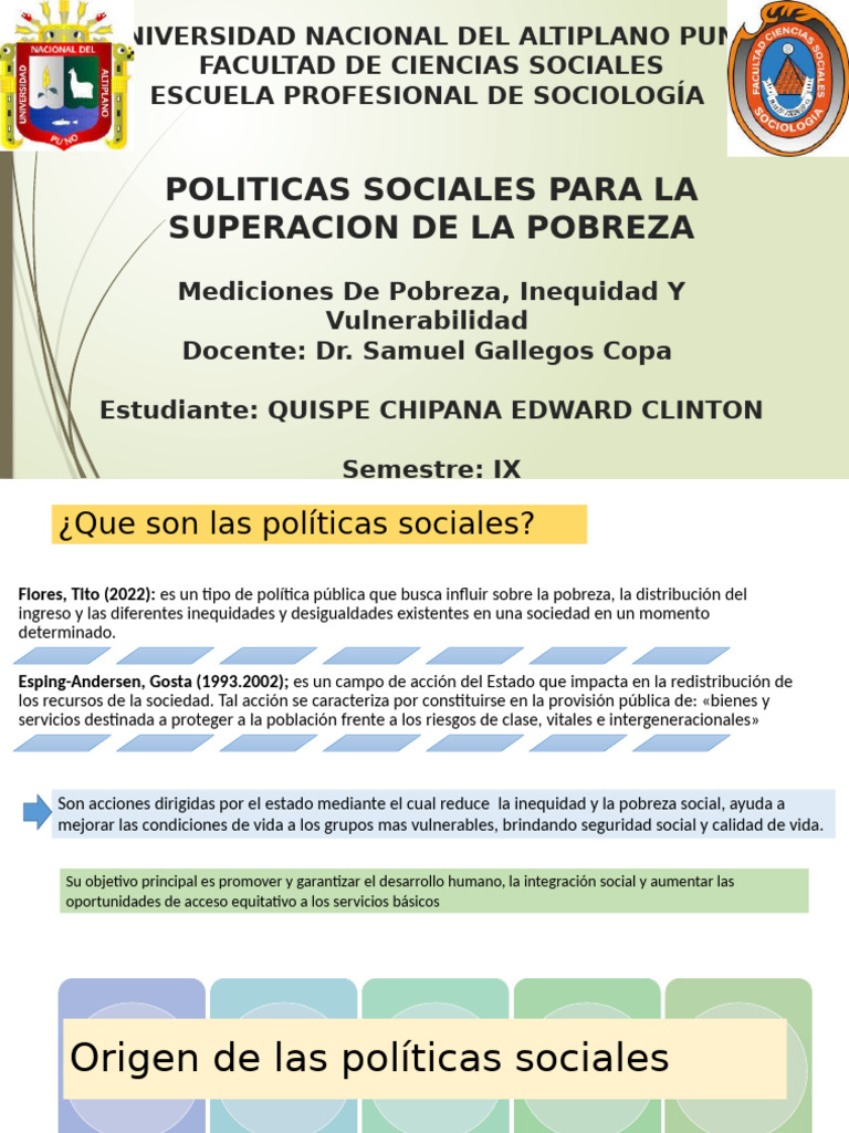 Políticas Sociales para La Superación de La Pobreza | PDF | Politica ...