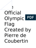 The Official Olympic Flag Created by Pierre de Coubertin