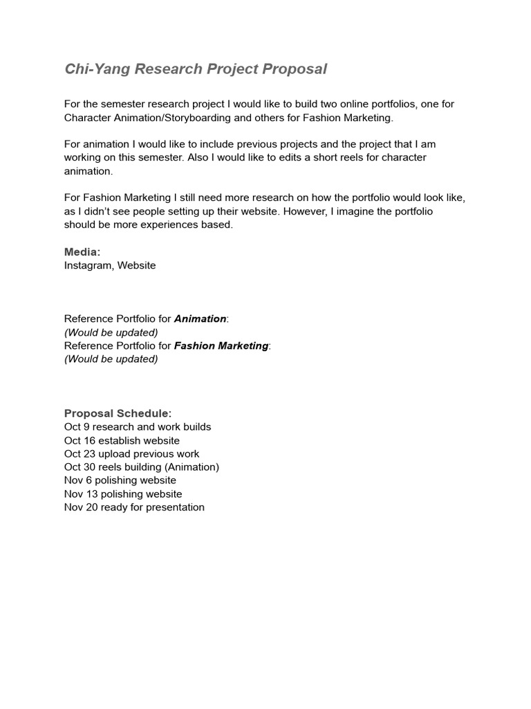 Chi-Yang - Research Project Proposal | PDF