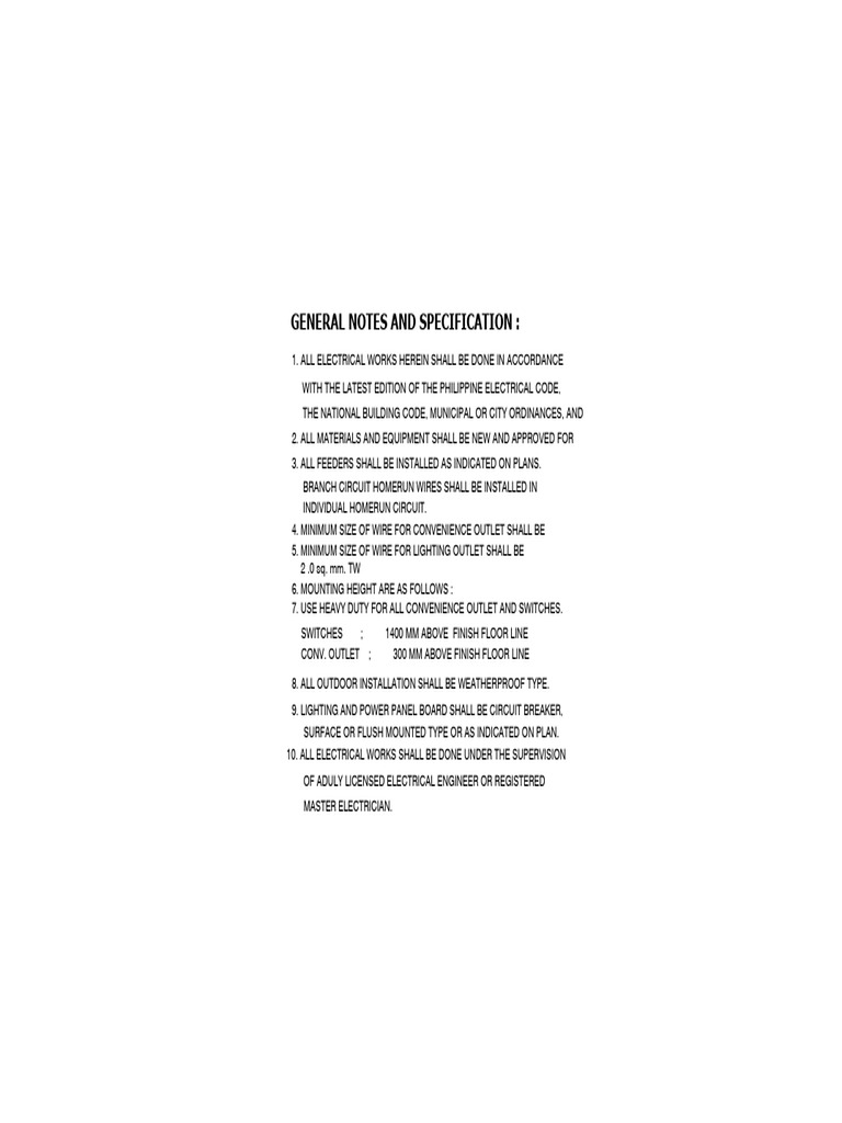 Electrical General Notes and Specs | PDF