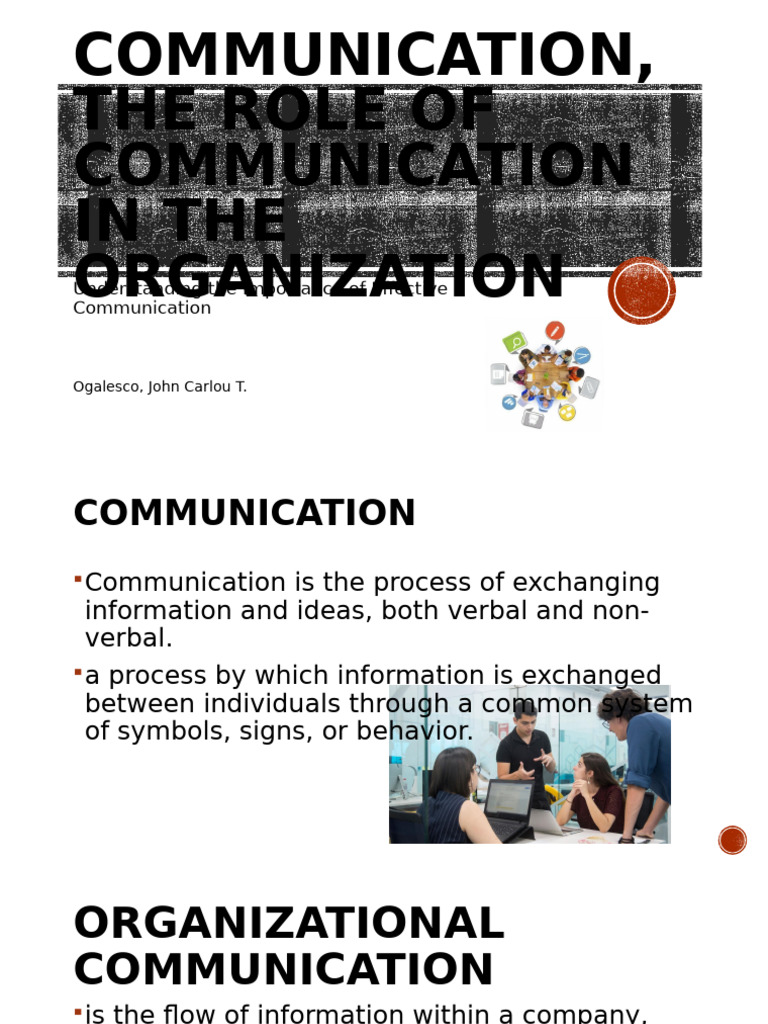 Role Of Communication In Organization Pdf Notes