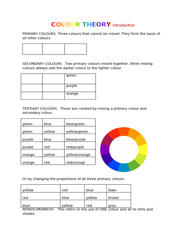 Colour Theory | PDF | Color | Electromagnetic Spectrum
